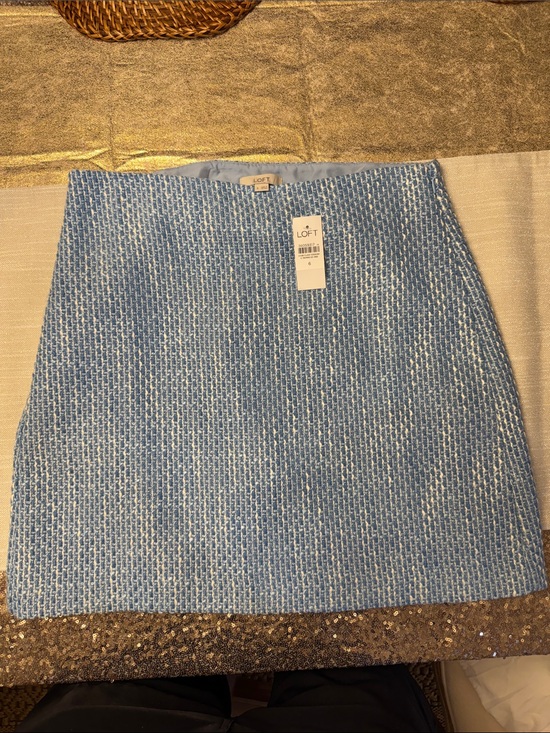 LOFT Dresses & Skirts - LOFT Light Blue Tweed Mini Skirt